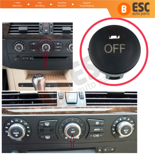 Digital Air Conditioner A/C Switch OFF Button Cover Cap For BMW 5 Series E60 E61 6 Series E63 E64 61319250196