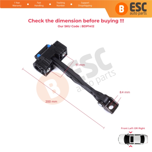 2 Pieces Front Door Stop Check Assy Limiter Strap for VW Passat B8 3G CB 2014-2023 3G0837249B