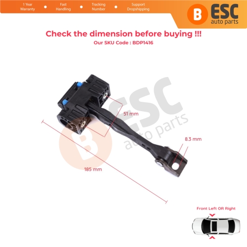2 Pieces Front Door Stop Check Assy Limiter Strap for VW Tiguan MK2 AD BW 2016-2024 Allspace Seat Tarraco KN2 5NA837249