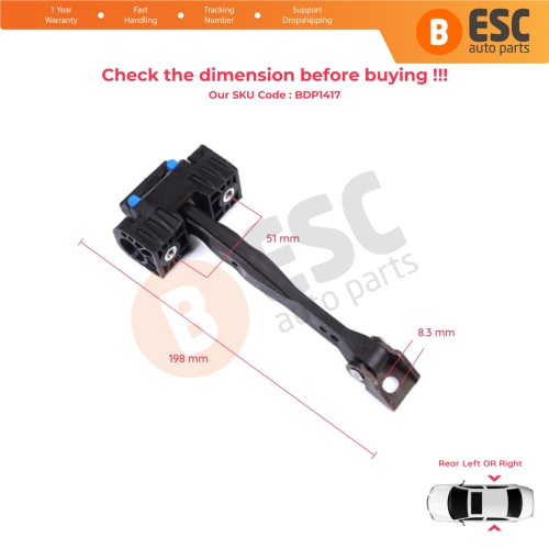 2 Pieces Rear Door Stop Check Assy Limiter Strap for VW Tiguan MK2 AD BW 2016-2024 Allspace Seat Tarraco KN2 5NA839249