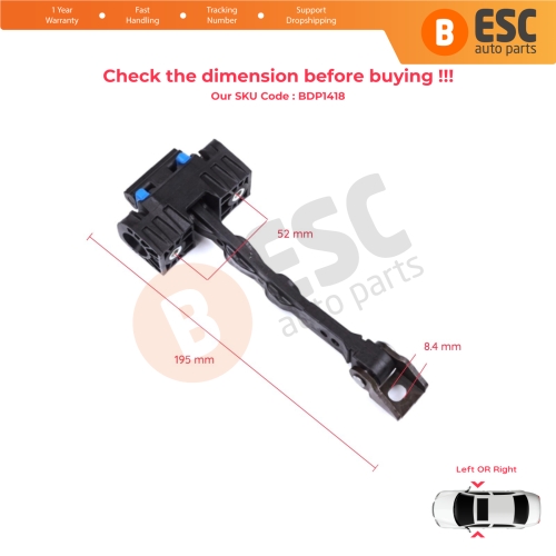 2 Pieces Door Stop Check Assy Limiter Strap for VW Scirocco MK3 137 138 2008-2017 1K8837249A