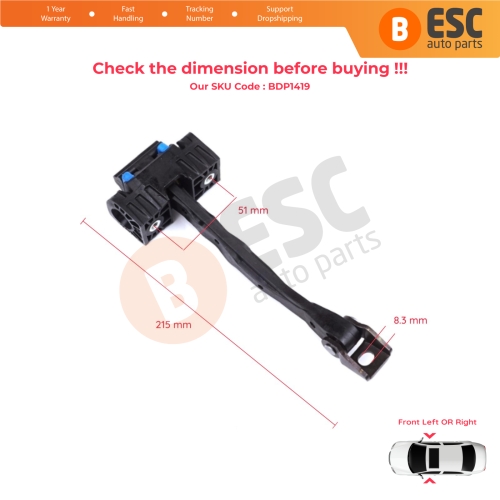 2 Pieces Front Door Stop Check Assy Limiter Strap for VW Touareg MK2 7P 7P5 7P6 2010-2018 7P0837249