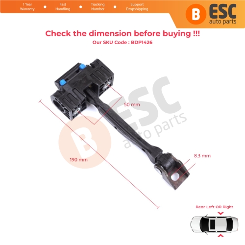 2 Pieces Rear Door Stop Check Assy Limiter Strap for VW Tiguan MK1 5N 2007-2018 5N0839249A