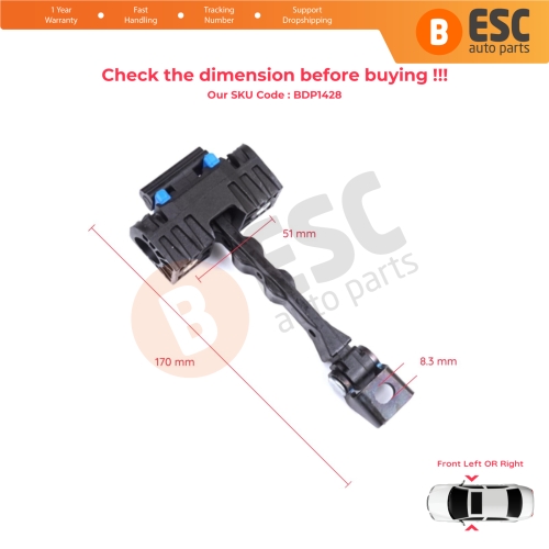 Front Door Stop Check Assy Limiter Strap for VW Beetle A5 5C 2011-2019 2/3-Door Hatchback Cabriolet 5C5837249