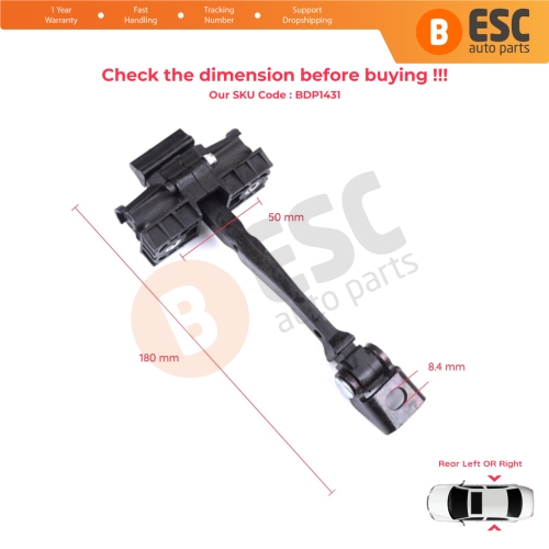 2 Pieces Rear Door Stop Check Assy Limiter Strap for VW Golf Sportsvan AM1 AN1 2014-2020 510839249