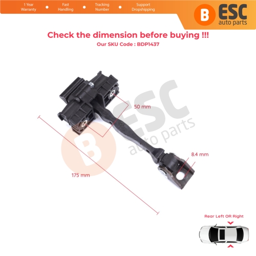 2 Pieces Rear Door Stop Check Assy Limiter Strap for VW T-Roc A11 D11 2017-On 5-Door 2GA839249B