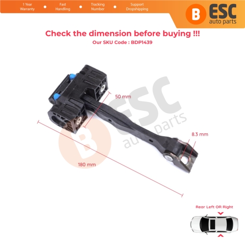 2 Pieces Rear Door Stop Check Assy Limiter Strap for VW Touran MK2 5T 2015-On 5TA839249A