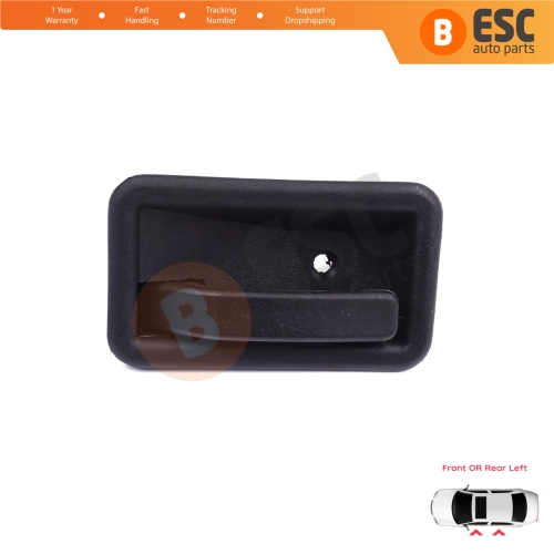 Front or Rear Left Interior Door Handle Opener Black for Renault 19 Phase 2 1992-2000 Clio MK1 1990-1999 7700813585 