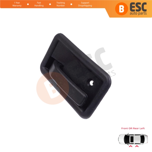 Front or Rear Left Interior Door Handle Opener Black for Renault 19 Phase 2 1992-2000 Clio MK1 1990-1999 7700813585 