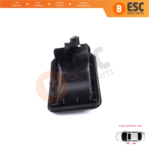 Front or Rear Left Interior Door Handle Opener Black for Renault 19 Phase 2 1992-2000 Clio MK1 1990-1999 7700813585 