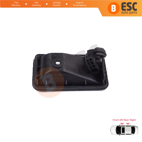 Front or Rear Right Interior Door Handle Opener Black for Renault 19 Phase 2 1992-2000 Clio MK1 1990-1999 7700813586