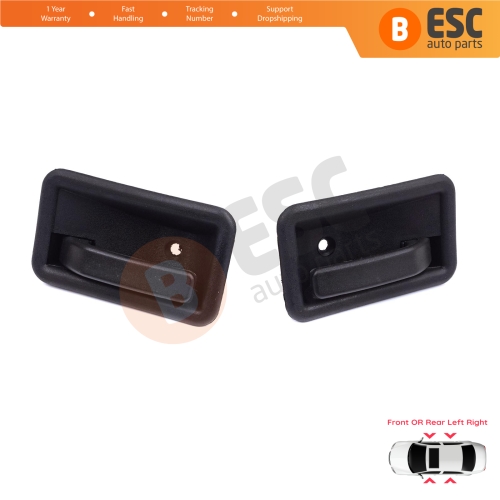 Front or Rear Left Right Interior Door Handle Opener Black for Renault 19 Phase 2 1992-2000 Clio MK1 1990-1999 7700813585 7700813586