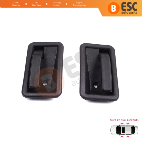 Front or Rear Left Right Interior Door Handle Opener Black for Renault 19 Phase 2 1992-2000 Clio MK1 1990-1999 7700813585 7700813586