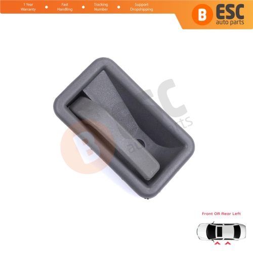 Front or Rear Left Interior Door Handle Opener Gray for Renault 19 Phase 2 1992-2000 Clio MK1 1990-1999 7700813585 