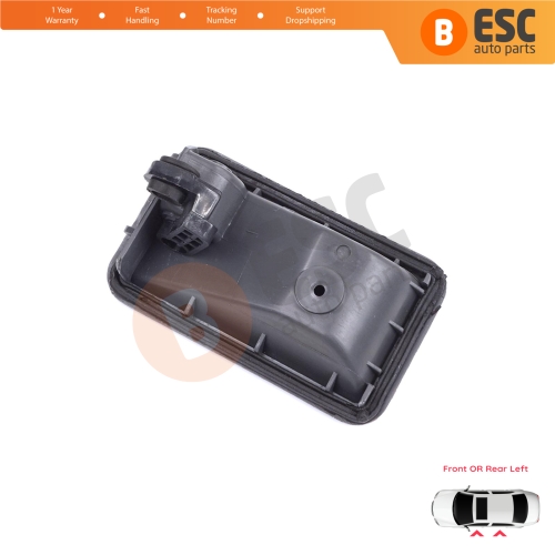 Front or Rear Left Interior Door Handle Opener Gray for Renault 19 Phase 2 1992-2000 Clio MK1 1990-1999 7700813585 