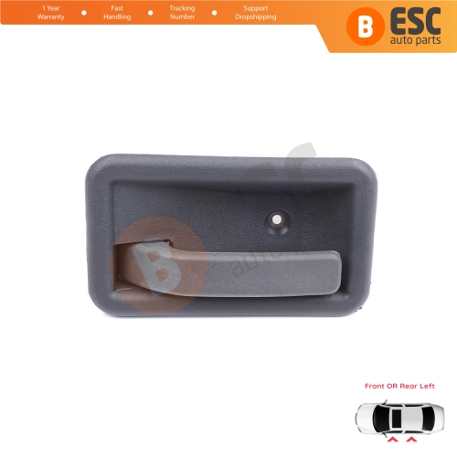 Front or Rear Left Interior Door Handle Opener Gray for Renault 19 Phase 2 1992-2000 Clio MK1 1990-1999 7700813585 