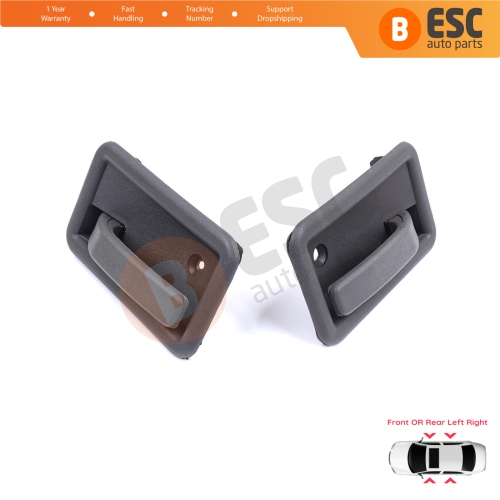 Front or Rear Left Right Interior Door Handle Opener Gray for Renault 19 Phase 2 1992-2000 Clio MK1 1990-1999 7700813585 7700813586
