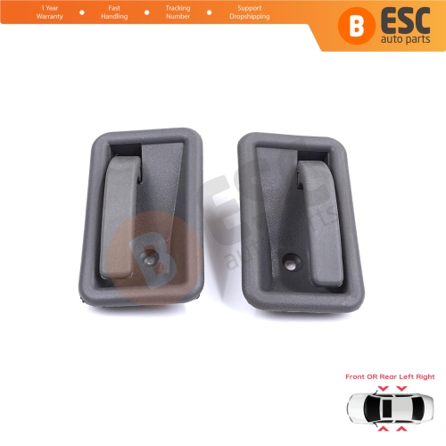 Front or Rear Left Right Interior Door Handle Opener Gray for Renault 19 Phase 2 1992-2000 Clio MK1 1990-1999 7700813585 7700813586