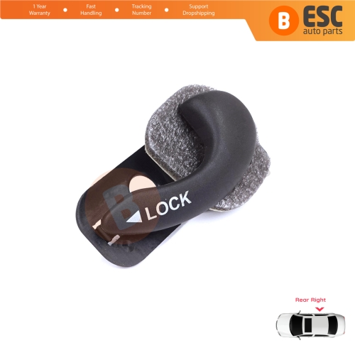 Rear Right Interior Door Handle Opener Black for Fiat Palio Siena MK1 178 1996-2016 Albea 178 2002-2012 713801614