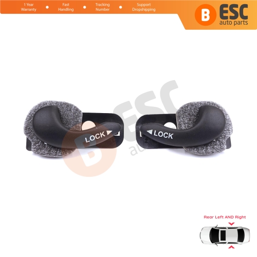 Rear Left Right Interior Door Handle Black for Fiat Palio Siena MK1 178 1996-2016 Albea 178 2002-2012 713804614 713801614