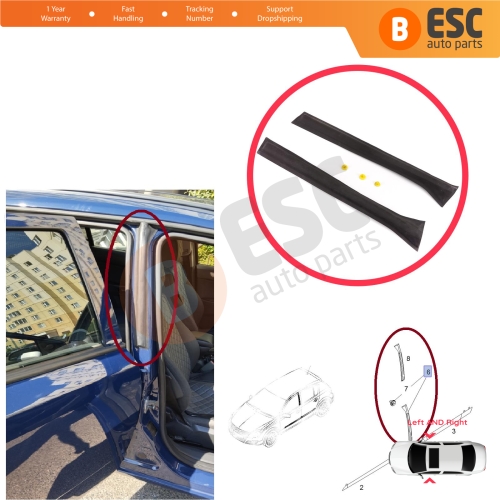 Left Right Outer Center Body Panel Pillar Rubber Cover for Vauxhall Opel Astra H A04 2004-2014 4/5 Door 13123710 13123711