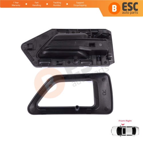 Front Right Interior Door Handle Opener Black for Citroen Berlingo MK1 1996-2011 Peugeot Partner MK1 1996-2015 914395