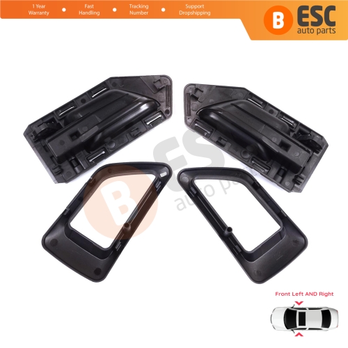 Front Left Right Interior Door Handle Opener Black for Citroen Berlingo MK1 1996-2011 Peugeot Partner MK1 1996-2015 914394 914395