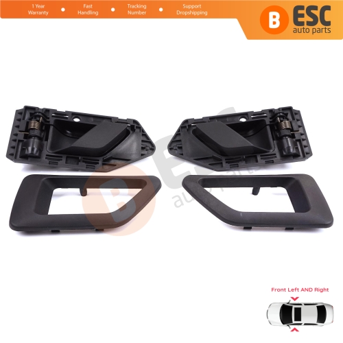 Front Left Right Interior Door Handle Opener Black for Citroen Berlingo MK1 1996-2011 Peugeot Partner MK1 1996-2015 914394 914395