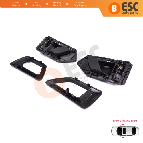Front Left Right Interior Door Handle Opener Black for Citroen Berlingo MK1 1996-2011 Peugeot Partner MK1 1996-2015 914394 914395