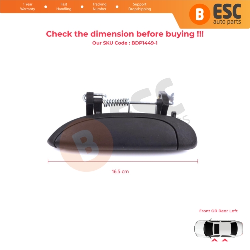 Left Exterior Door Handle for Renault Clio 2 Megane 1 Scenic 1 Symbol Thalia Logan Platina Lada Largus 7700426086
