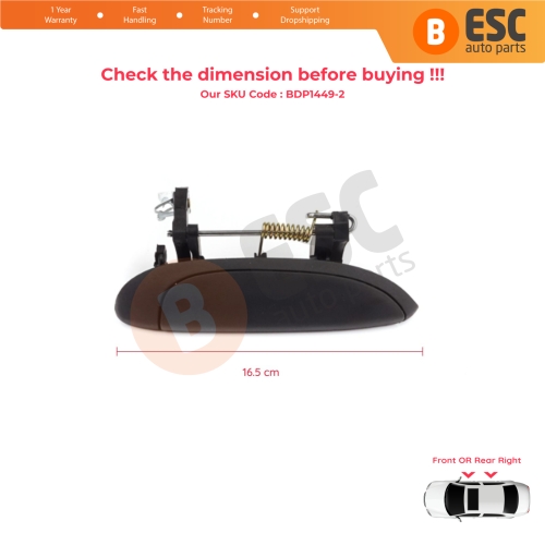 Right Exterior Door Handle for Renault Clio 2 Megane 1 Scenic 1 Symbol Thalia Logan Platina Lada Largus 7700426087