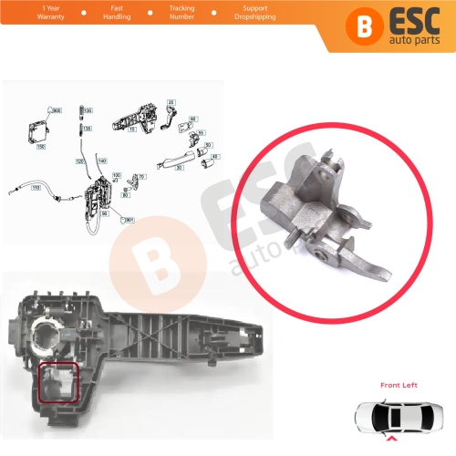 Front Left Exterior Door Handle Bracket Bearing Repair Clips For Mercedes Vito W447 V Class Metris 2014-On A4477600534