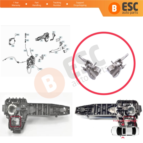 Front Left Right Exterior Door Handle Bracket Bearing Repair Clips For Mercedes Vito W447 V Class Metris 2014-On A4477600534 A4477600634