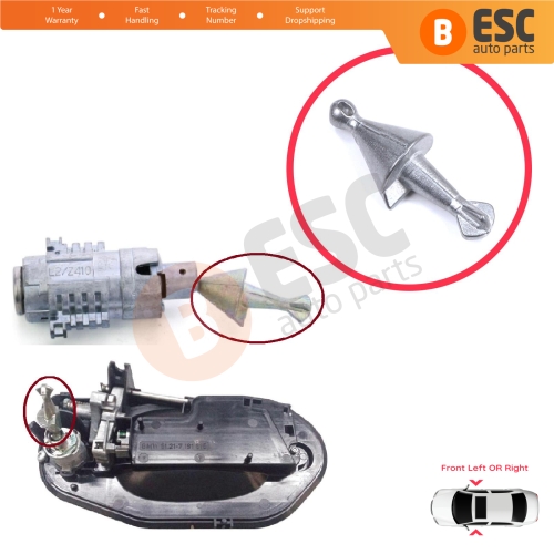 Front Door Lock Repair Barrel Cylinder for BMW 5 Series E60 E61 2003-2010 51217191917 51217127798