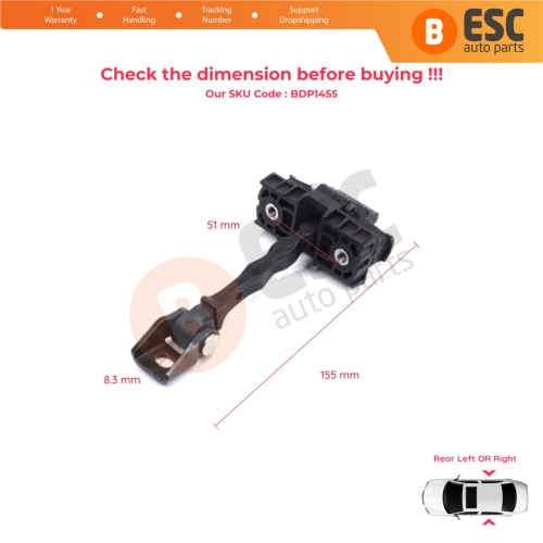 2 Pieces Rear Door Stop Check Assy Limiter Strap for Skoda Fabia MK2 5J MG 542 545 2006-2014 5J6839249D