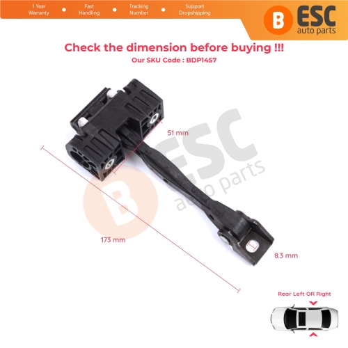 2 Pieces Rear Door Stop Check Assy Limiter Strap for Skoda Yeti 5L 2009-2017 5L0839249B