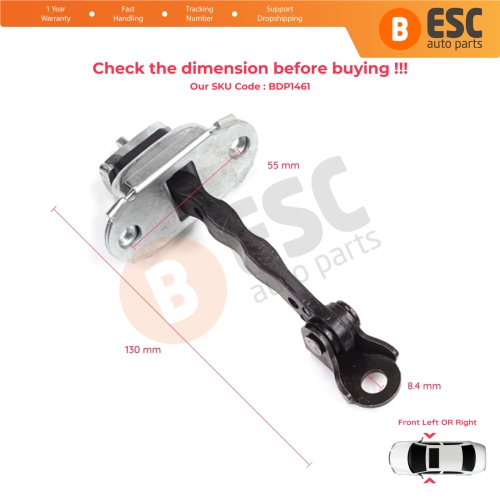 Front Door Stop Check Assy Limiter Strap for Skoda Fabia MK1 I 6Y 1999-2008 4/5 Door Praktik 6Y0837249F