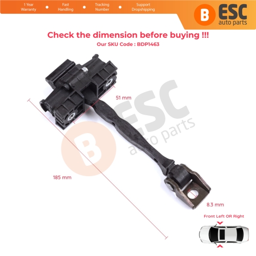 2 Pieces Front Door Stop Check Assy Limiter Strap for Skoda Fabia MK3 III NJ NJ3 NJ5 Praktik 2014-2022 6V0837249