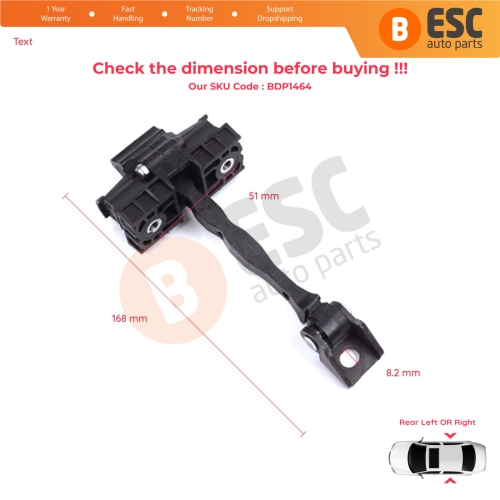 2 Pieces Rear Door Stop Check Assy Limiter Strap for Skoda Fabia MK3 III NJ NJ3 NJ5 Praktik 2014-2022 6V0839249