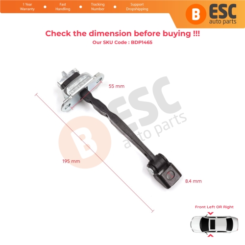 2 Pieces Front Door Stop Check Assy Limiter Strap for Skoda Octavia MK2 A5 1Z3 1Z5 2004-2013 1Z0837249D