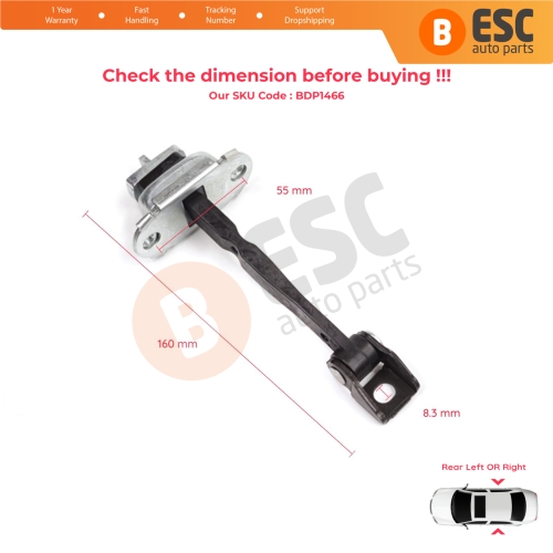 2 Pieces Rear Door Stop Check Assy Limiter Strap for Skoda Octavia MK2 A5 1Z3 1Z5 2004-2013 1Z0839249D
