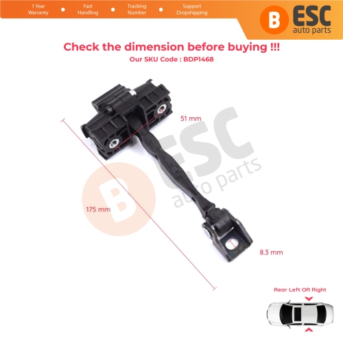 2 Pieces Rear Door Stop Check Assy Limiter Strap for Skoda Octavia MK3 III A7 5E 5E3 5E5 2012-2021 5E0839249