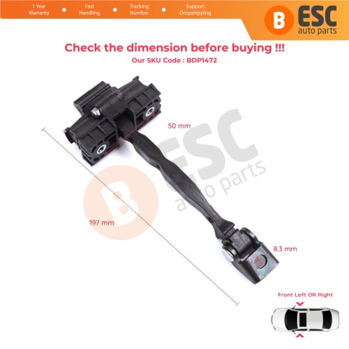 2 Pieces Front Door Stop Check Assy Limiter Strap for Skoda Kamiq NW4 Scala NW1 2019-On 654837249