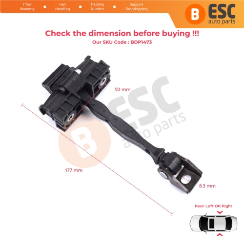 2 Pieces Rear Door Stop Check Assy Limiter Strap for Skoda Kamiq NW4 Scala NW1 2019-On 654839249