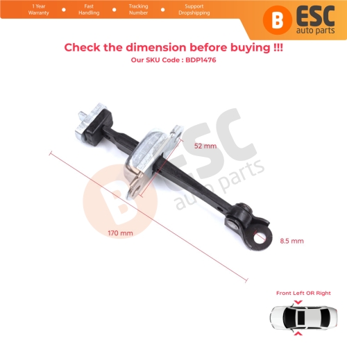 2 Pieces Front Door Stop Check Assy Limiter Strap for Honda Civic MK7 VII 2000-2006 Coupe HB Sedan 72380S5DA11