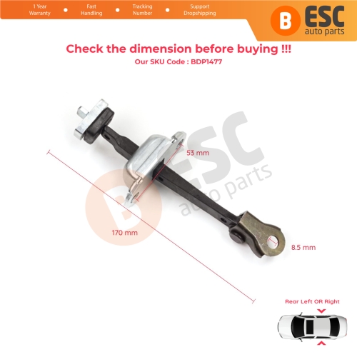 2 Pieces Rear Door Stop Check Assy Limiter Strap for Honda Civic MK7 VII 2000-2006 Hatchback Sedan 72880S5DA01