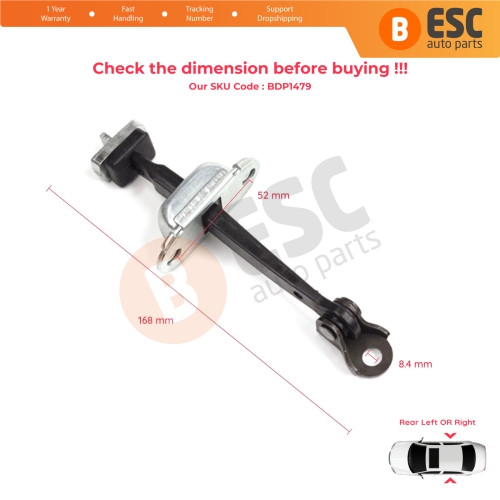 2 Pieces Rear Door Stop Check Assy Limiter Strap for Honda Civic MK8 VIII 2005-2013 HB FN FK Sedan FD FA 72340SNLT01