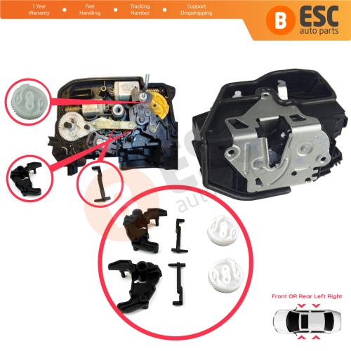 Door Lock Latch Gear Repair Kit 51217202143 for BMW 1 3 5 X5 X6 Z4 E90 E91 E92 E93 Left and Right
