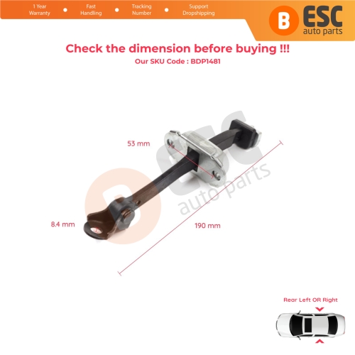 Rear Door Stop Check Assy Limiter Strap for Honda Civic MK9 IX 2011-2016 HB Tourer FK Sedan FB FG 72840TV0E01