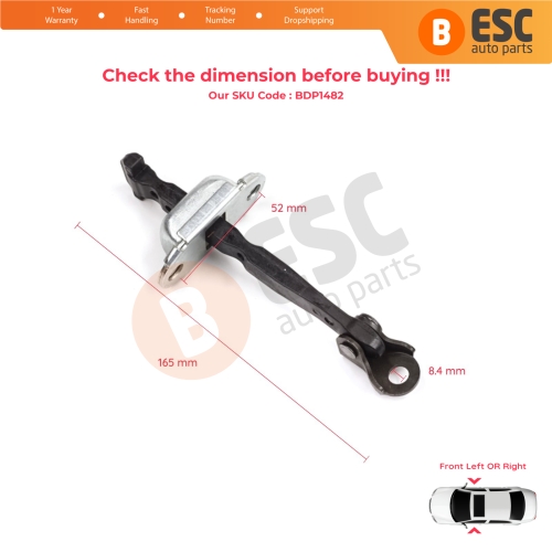 2 Pieces Front Door Stop Check Assy Limiter Strap for Honda Civic MK10 X 2016-2021 Insight MK3 III ZE4 72380TBAA01